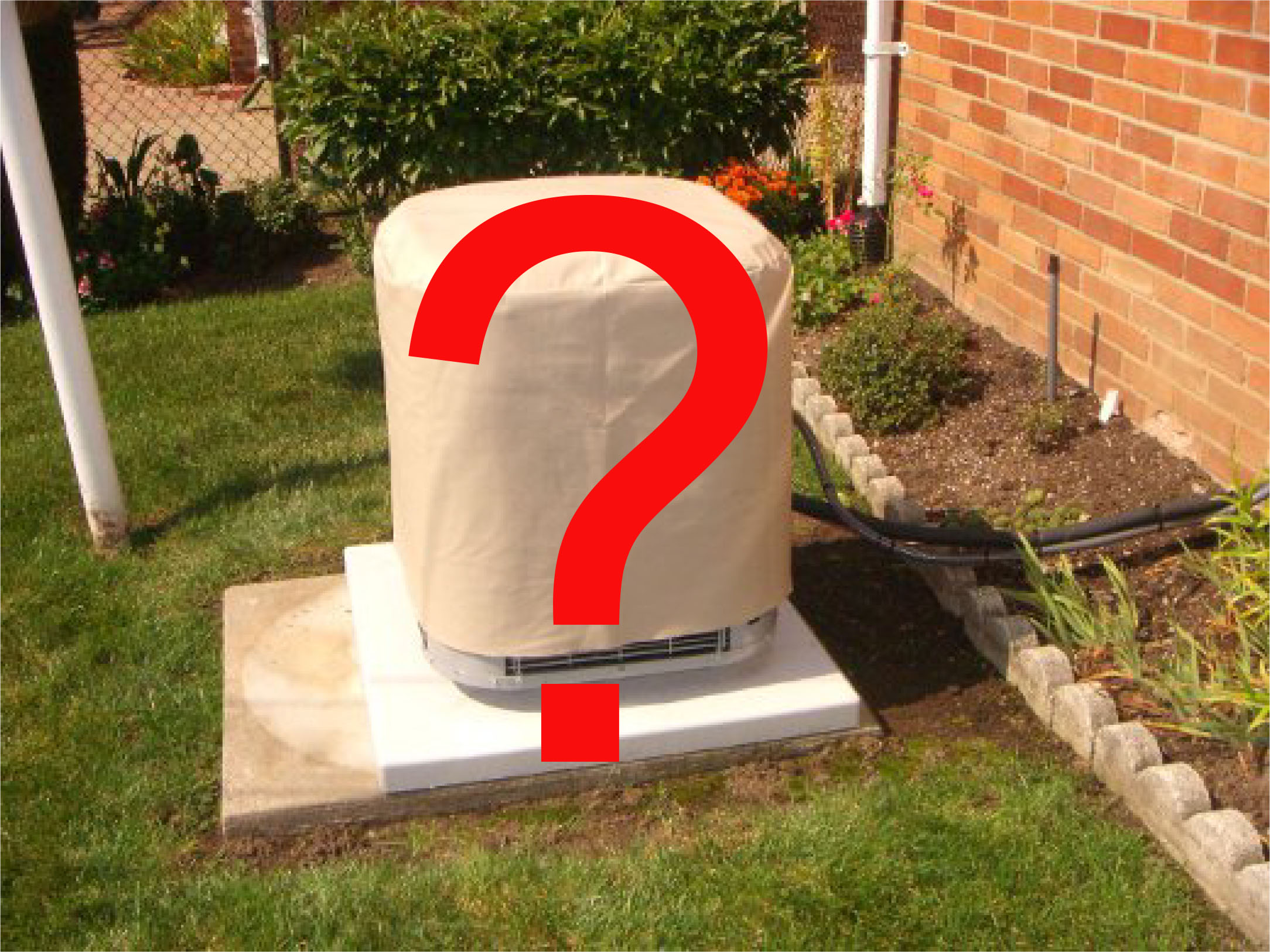 air condtioner cover with question mark