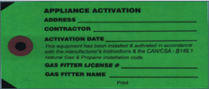 Image of a Gas Permit application certificate